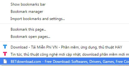 Hướng dẫn tạo Bookmark trên google chrome