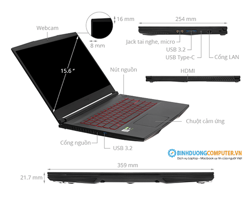 Laptop MSI GF63 12UCX-841VN