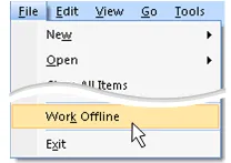Sửa lỗi work offline trong outlook