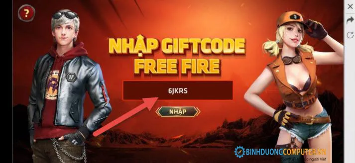 Đăng nhập vào code và bấm nhập nhận quà giftcode