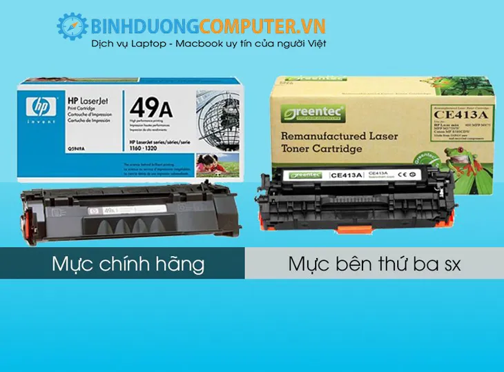 phân biệt mực chính hãng và mực thường