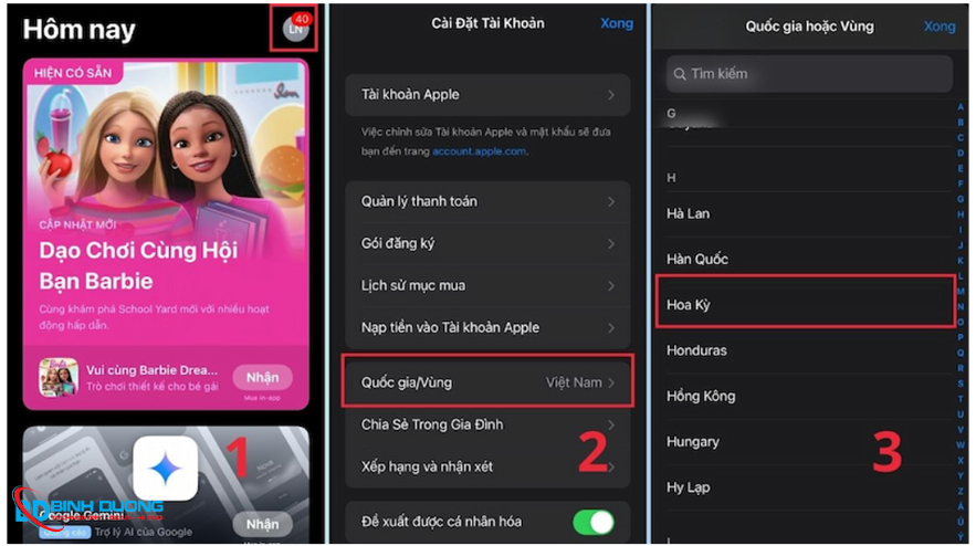 Đổi vùng ngay trong App Store