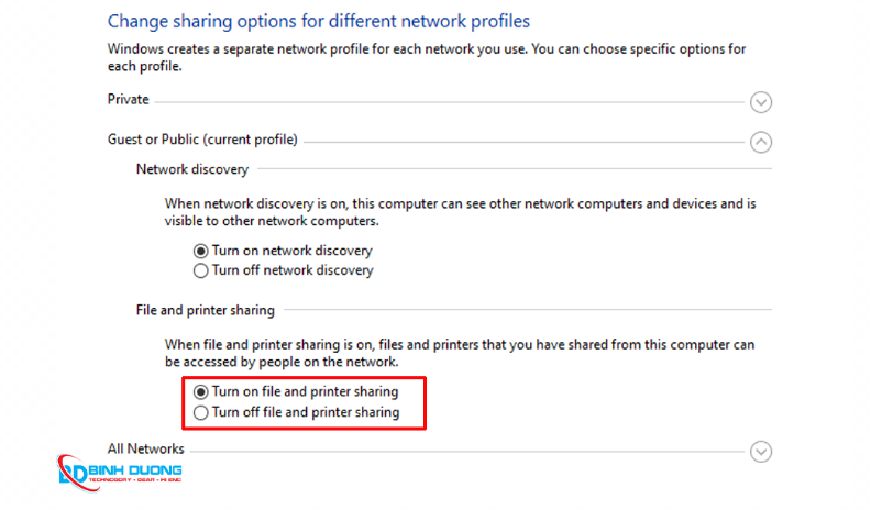 File and Printer Sharing