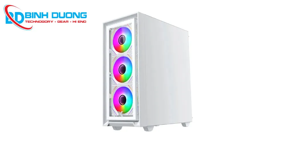 Case Xigmatek FLY II ARTIC 3GF (EN44670) – Gaming ATX, Kèm 03 Fan G20F RGB – Màu Trắng