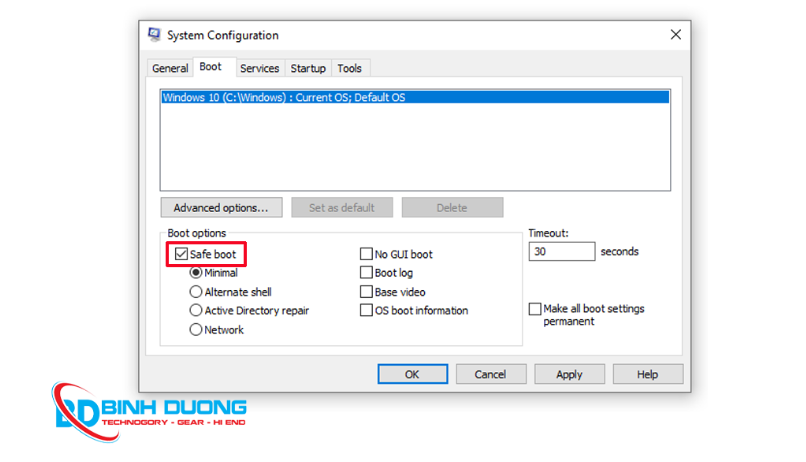 Tạo restore point trong Safe Mode