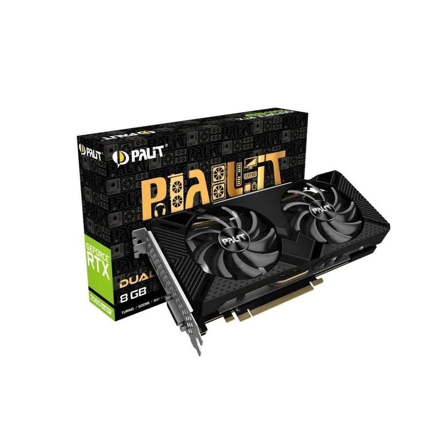 VGA PALIT GEFORCE RTX 2060 SUPER DUAL 8GB GDDR6 (8GB GDDR6, 256-bit, HDMI+DP, 1x8-pin)
