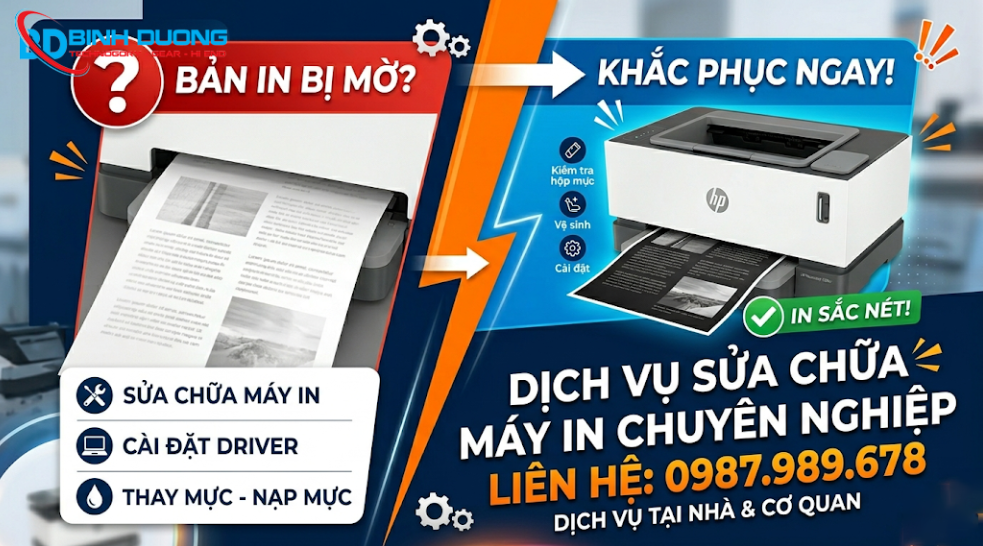 Dịch vụ sửa chữa máy in tại nhà