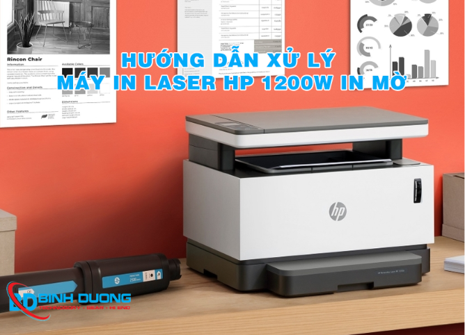 Hướng dẫn xử lý máy in HP 1200W in bị mờ