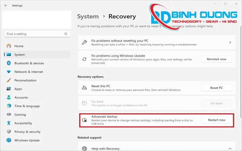 Hướng dẫn vào BIOS trên máy tính chạy Windows 11