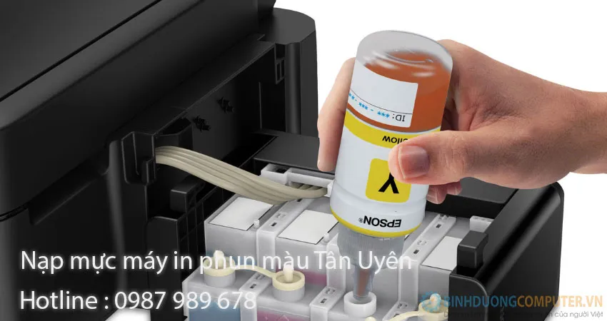 nạp mực máy in màu tại tân uyên