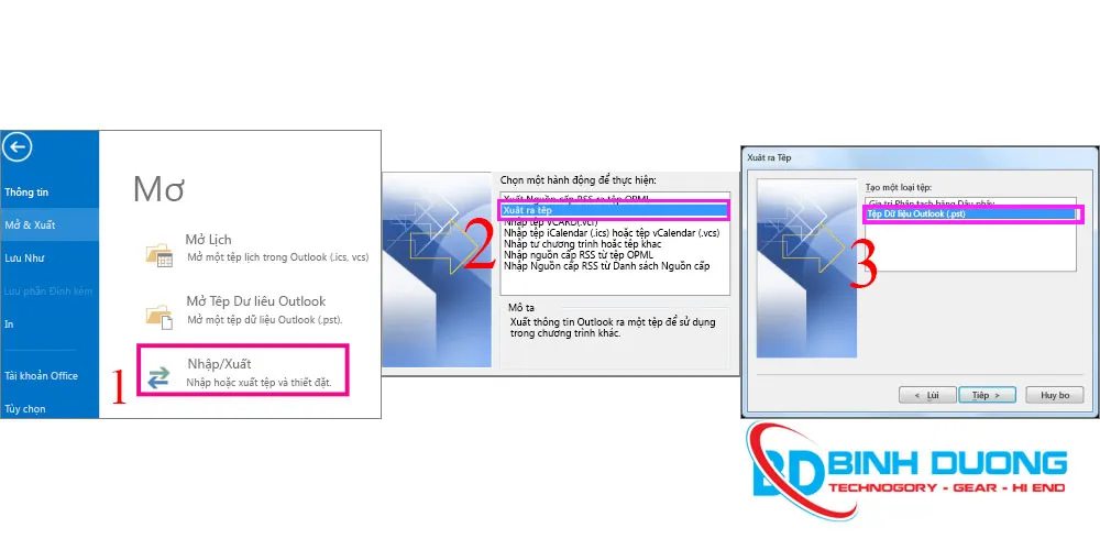 Hướng dẫn sao lưu và phục hồi Outlook 365 cho pc