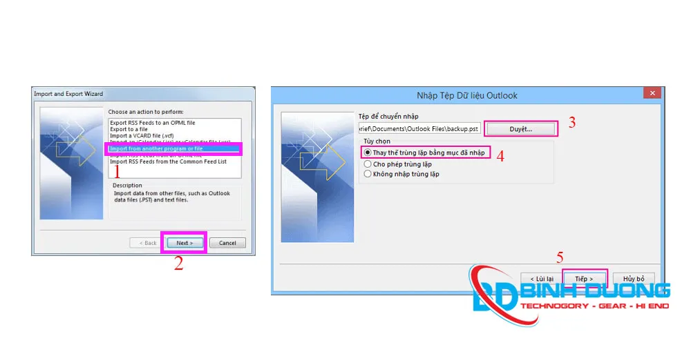 Hướng dẫn sao lưu và phục hồi Outlook 365
