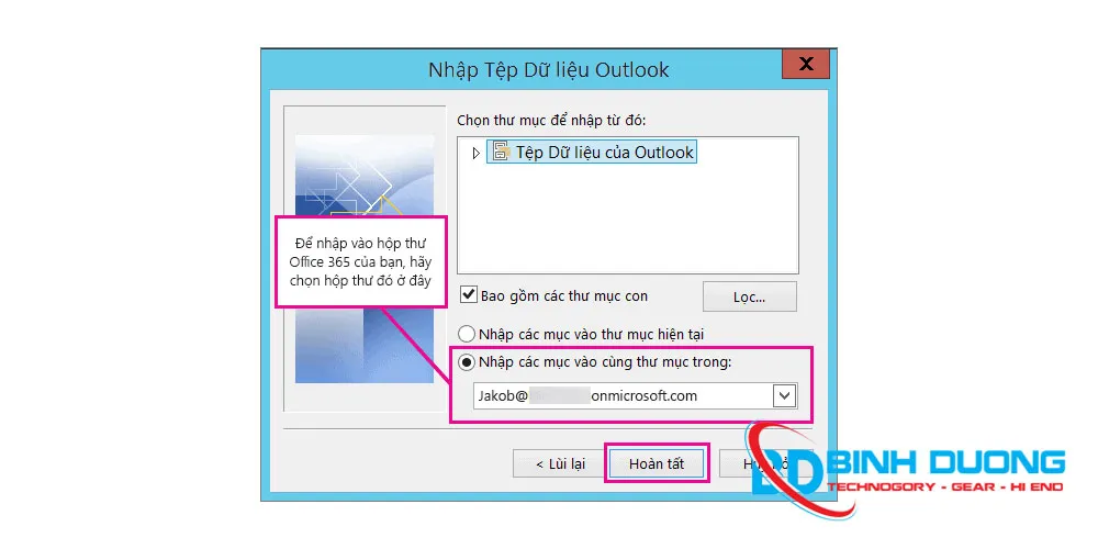 Hướng dẫn sao lưu và phục hồi Outlook 365