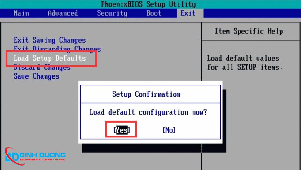 Reset BIOS về mặc định