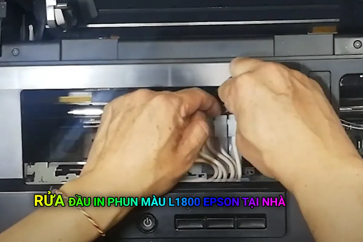 RỬA ĐẦU IN PHUN MÀU L1800 EPSON TẠI NHÀ