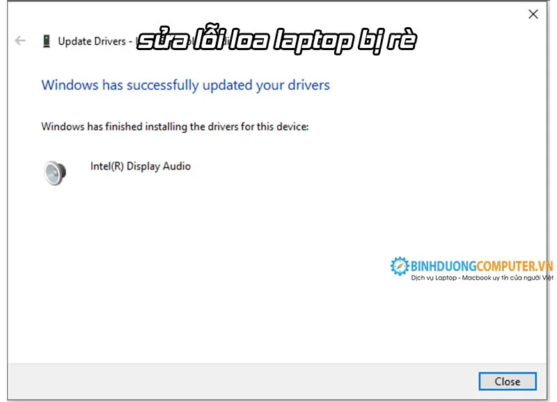 Hoàn thanh cập nhật driver âm thanh