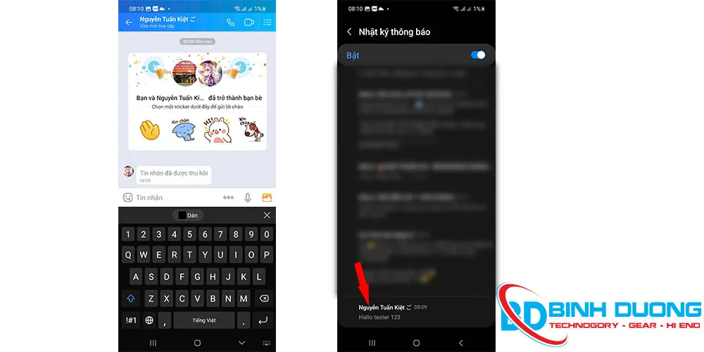 Cách xem tin nhắn đã thu hồi trên Zalo với điện thoại Samsung