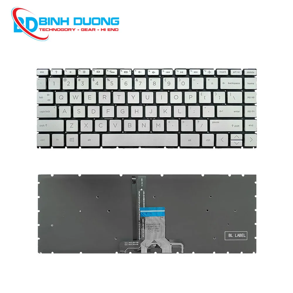 Bàn phím HP 14-dh000, 14-dk000, 340s G7 bạc LED zin