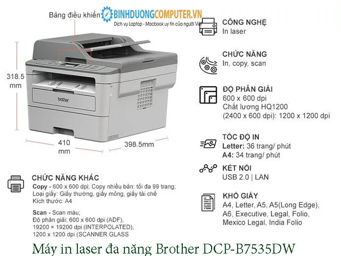 Máy in laser đa năng Brother DCP-B7535DW