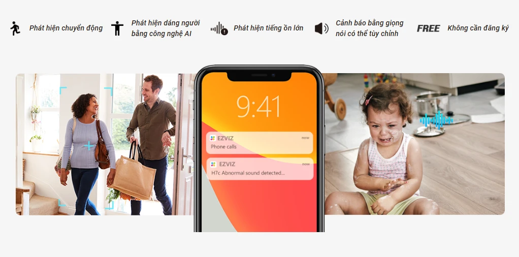 Hỗ trợ chế độ AI thông minh trông nom trẻ em, người cao tuổi