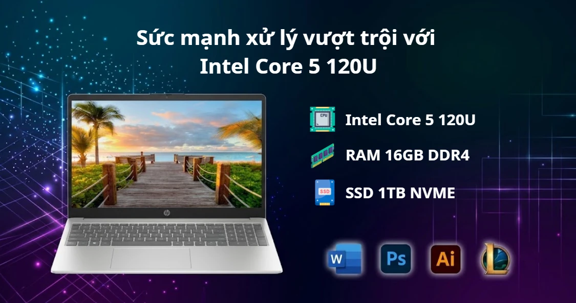 Sức mạnh xử lý vượt trội với Intel Core 5 120U