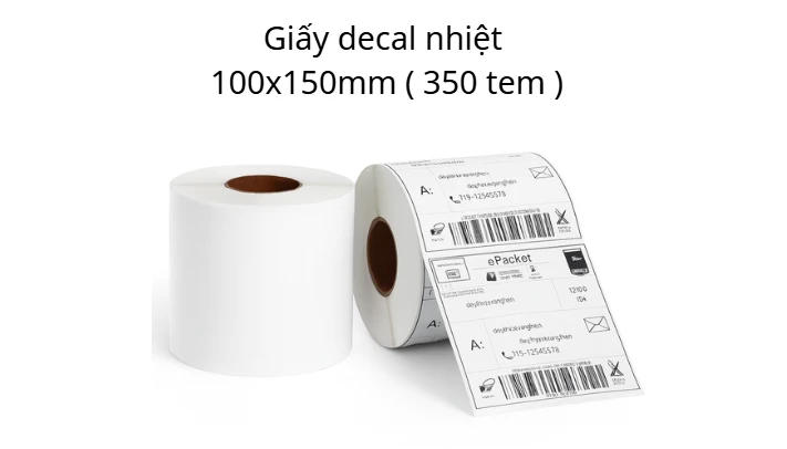 Giấy decal nhiệt 100mmx150mmx350 tem