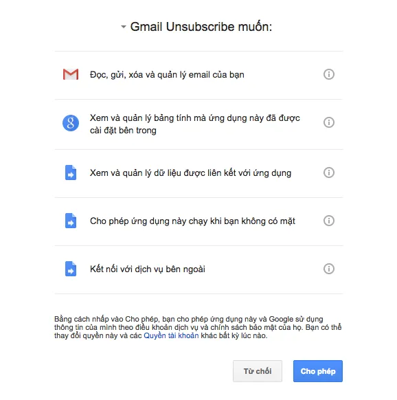 Bỏ đăng k&yacute; tr&ecirc;n gmail