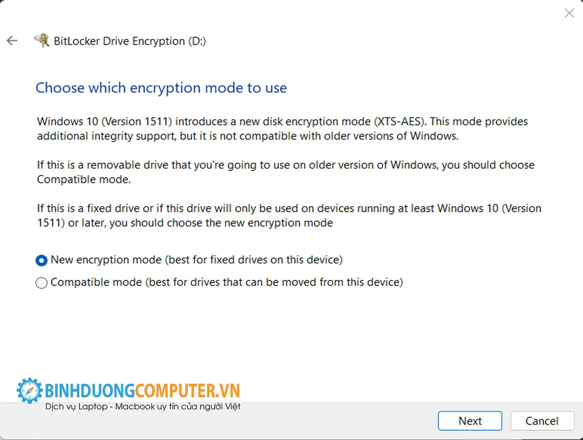 Hướng dẫn bật bitlocker win 11