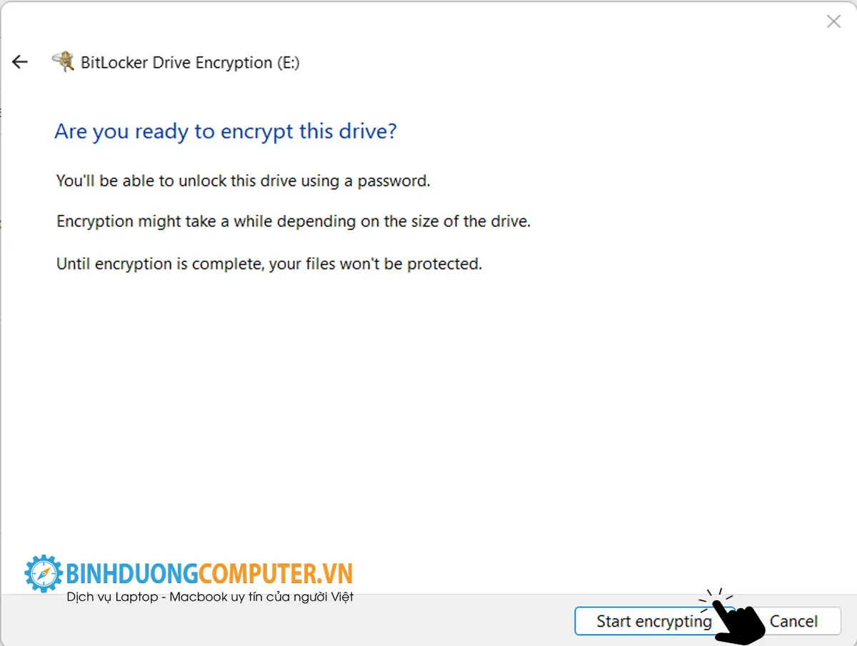 Hướng dẫn bật bitlocker win 10