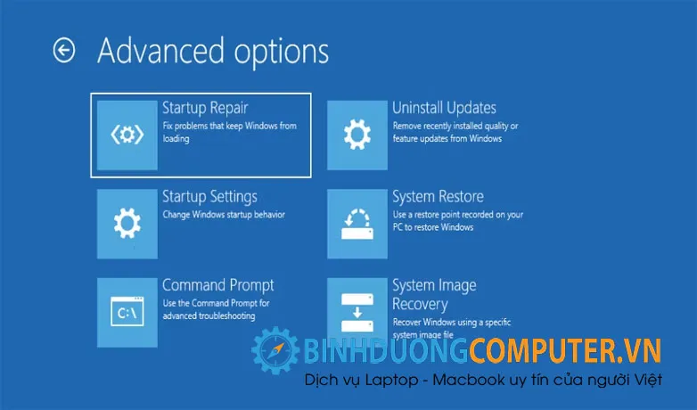 Sửa lỗi windows error recovery win 11