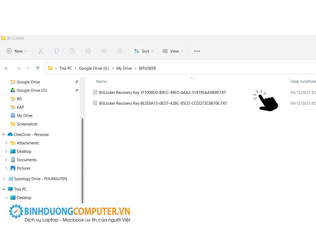 Lưu trữ file bitlocker