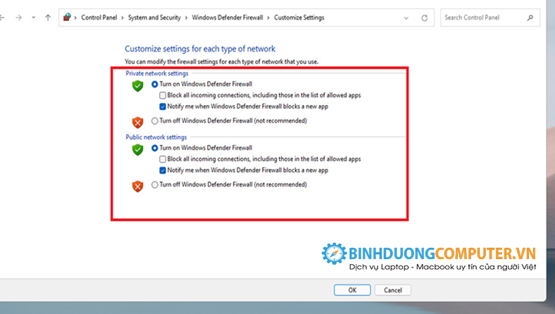 Bật-tắt tường lửa Windows 11 để cài ứng dụng khác