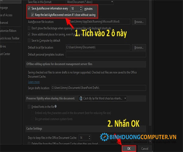 Cách khôi phục file Word chưa lưu bằng AutoSave và AutoRecover