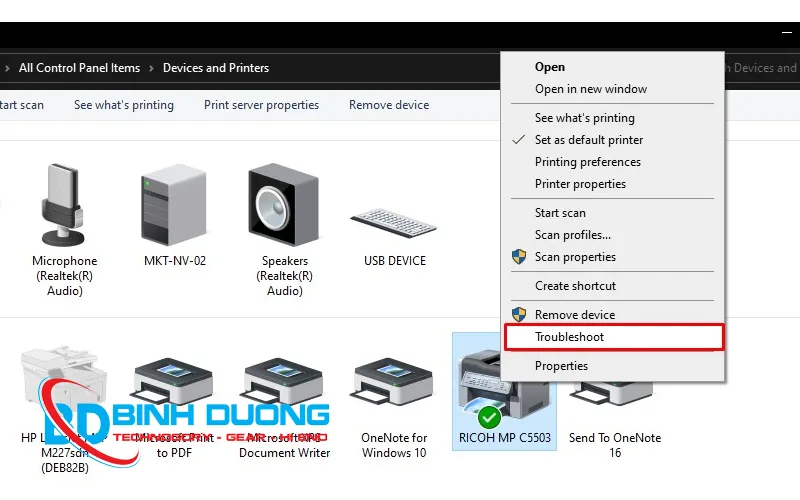 Khắc phục lỗi windows cannot connect to the printer 