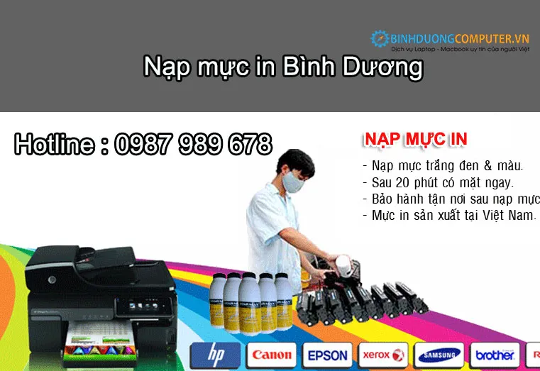 Nạp mực máy in Bình Dương