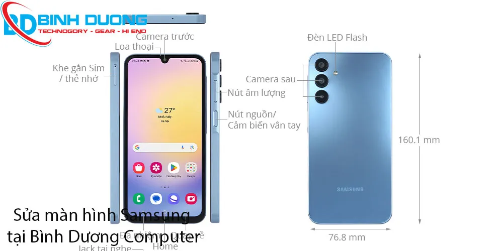 Giới thiệu màn hình điện thoại Samsung A15