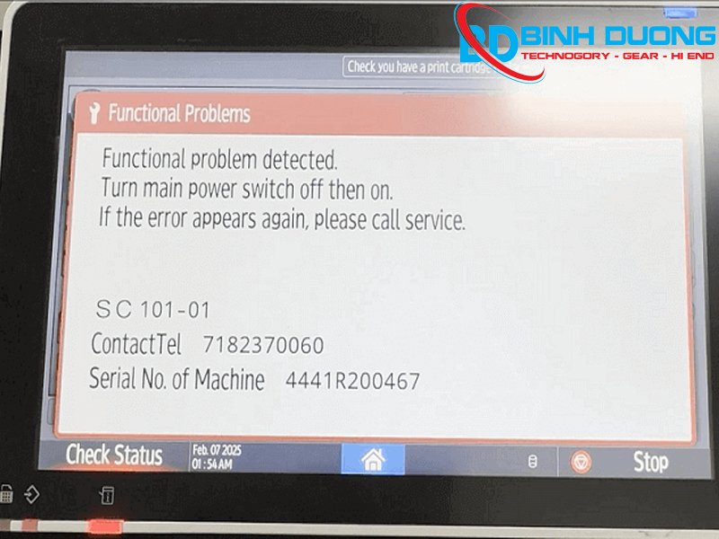 Hướng dẫn khắc phục lỗi SC 101 trên máy photocopy RICOH