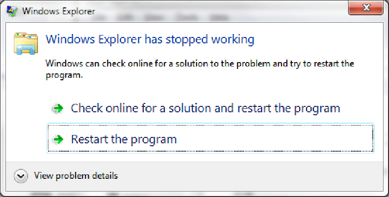 Sửa Lỗi Windows Explorer has stopped working