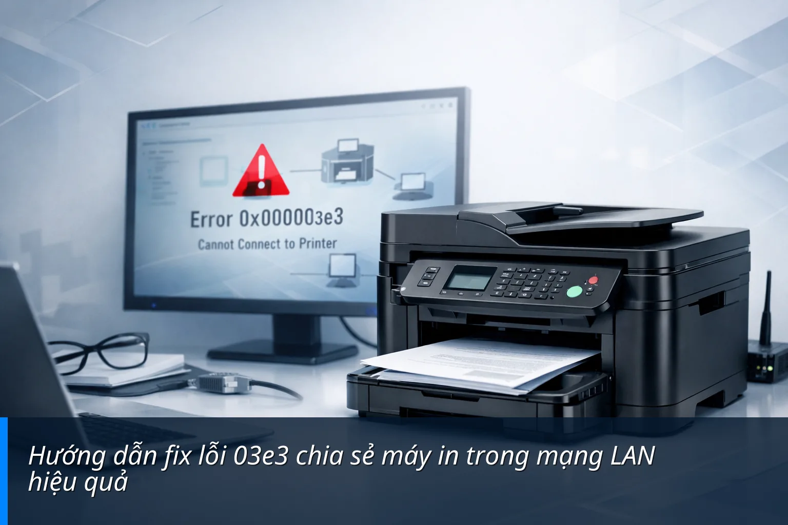 Hướng dẫn fix lỗi 03e3 chia sẻ máy in trong mạng LAN hiệu quả