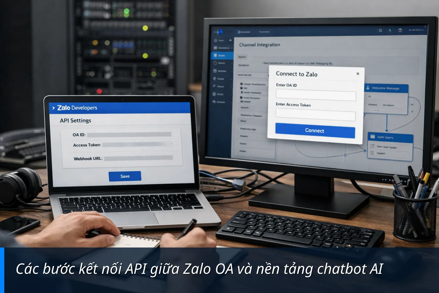 Các bước kết nối API giữa Zalo OA và nền tảng chatbot AI - Hướng dẫn tạo Chatbot AI Zalo đơn giản và miễn phí