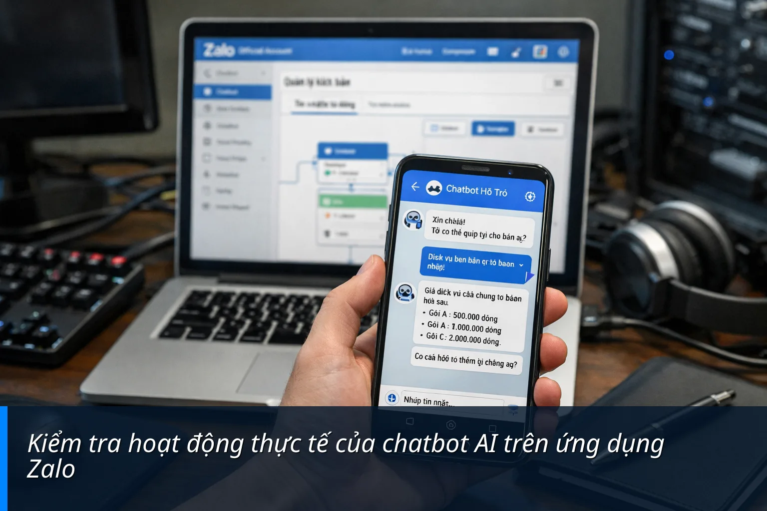 Kiểm tra hoạt động thực tế của chatbot AI trên ứng dụng Zalo - Hướng dẫn tạo Chatbot AI Zalo đơn giản và miễn phí