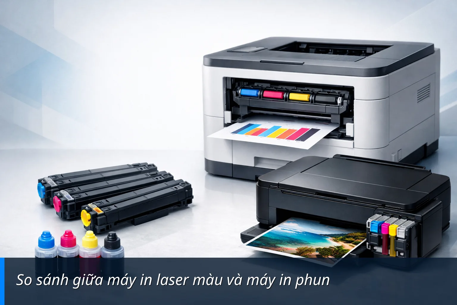 So sánh giữa máy in laser màu và máy in phun