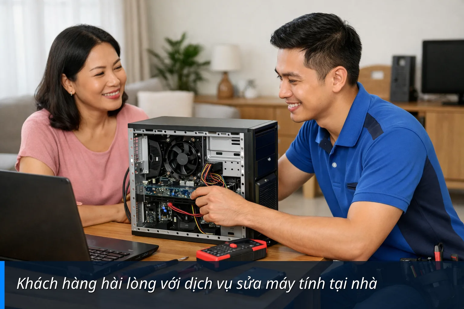 Khách hàng hài lòng với dịch vụ sửa máy tính tại nhà - Sửa máy tính tại nhà Xã Hòa Lộc