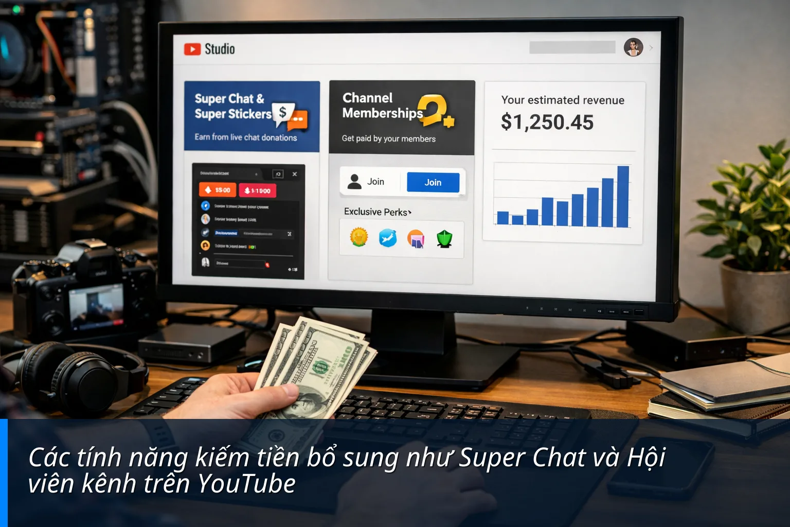 Các tính năng kiếm tiền bổ sung như Super Chat và Hội viên kênh trên YouTube - Youtube trả tiền như thế nào?