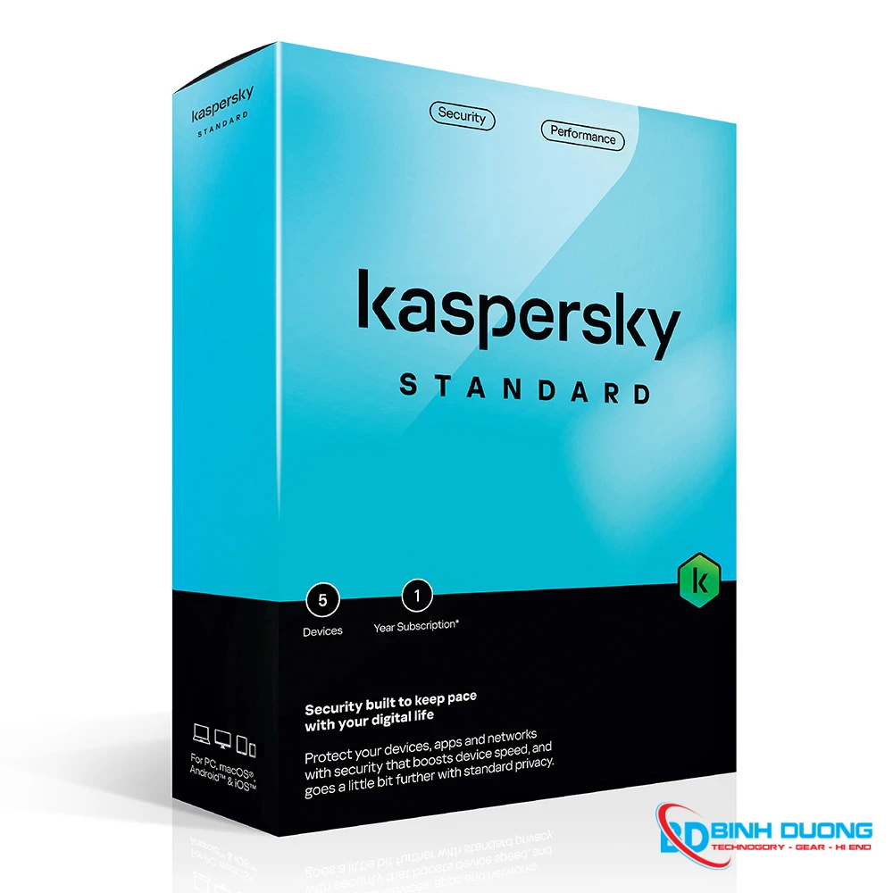 Bản quyền phần mềm Kaspersky Standard (5 thiết bị - 1 năm)