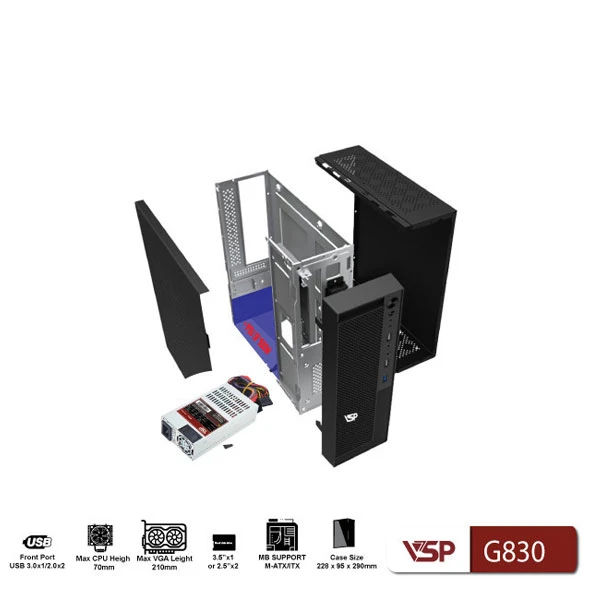 Bộ Case VSP Nguồn G830 (Case SFF/ Nguồn 500W ) - Chi tiết 2