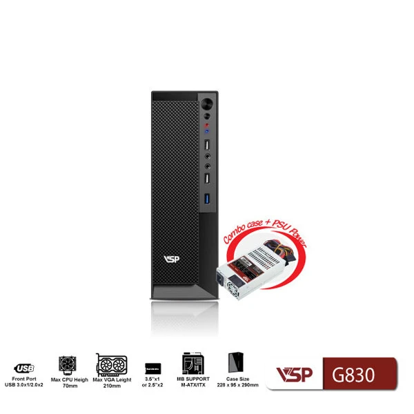 Bộ Case VSP Nguồn G830 (Case SFF/ Nguồn 500W ) - Chi tiết 4