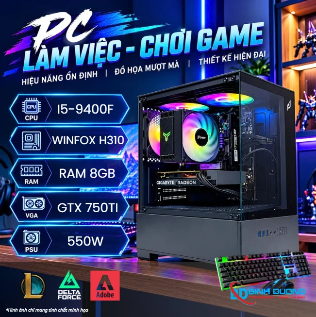 Bộ máy tính Gaming i5 9400F/ H310/ SSD 500GB/ RAM 8GB/ GTX 750ti/ 550W - Hình ảnh thực tế Mua Bộ máy tính Gaming i5 9400F/ H310/ SSD 500GB/ RAM 8GB/ GTX 750ti/ 550W chính hãng tại Bình Dương Computer Store