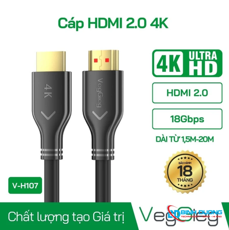 Cáp HDMI 2.0 dài 1.5M V-H107 VegGieg - Chi tiết 2