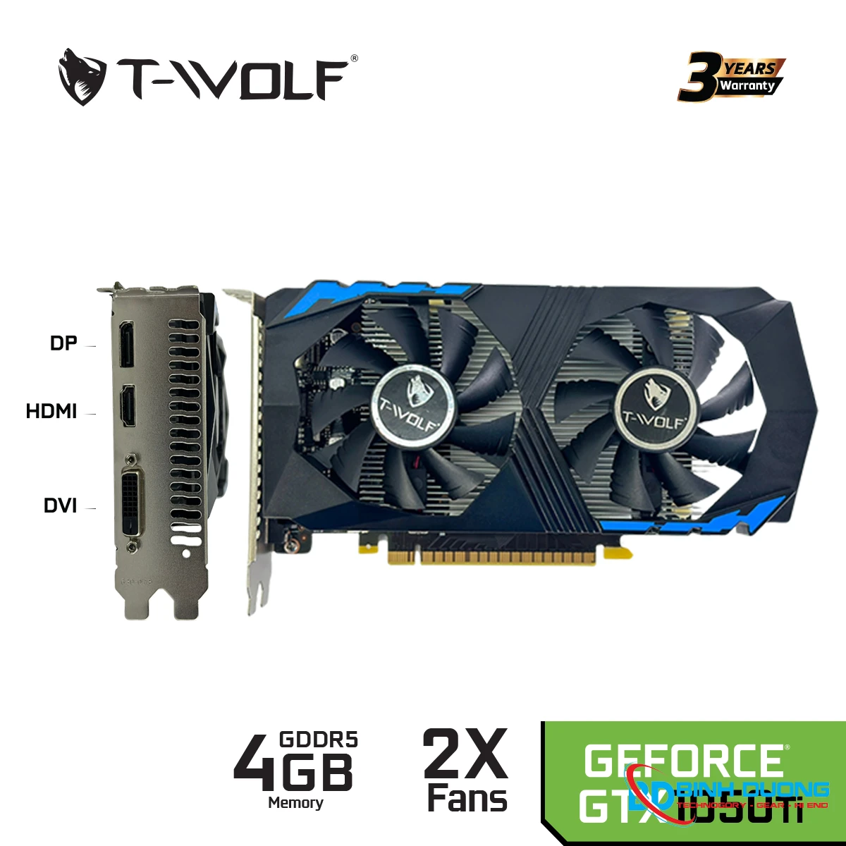 Card màn hình T-WOLF GTX 1050Ti 4GB GDDR5 - Chi tiết 2